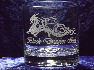 engraved rocks glass