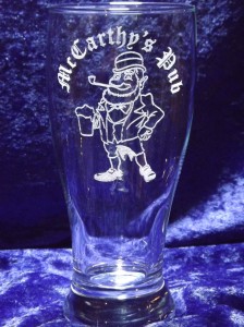 laser engraved pilsner glass